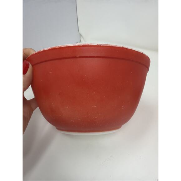 Vintage Pyrex Lot Primary Red 402 Nesting Mixing Bowl 1.5QT & Hostess Bowls - Picture 5 of 16